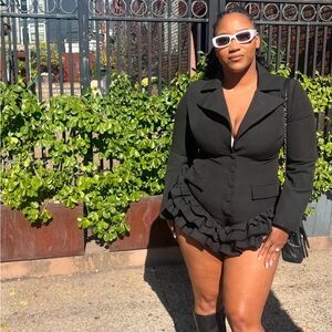 Endless Charm Black Ruffle Romper